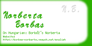 norberta borbas business card